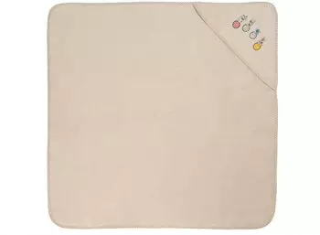 ZOLLNER Baby Kapuzenhandtuch 100x100cm, 100% Baumwolle, beige