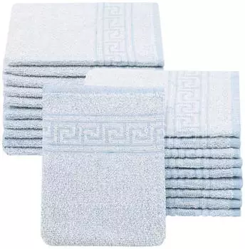 ZOLLNER Waschlappen 20er-Set blau 16x22cm, 70% Baumwolle 30% Polyester
