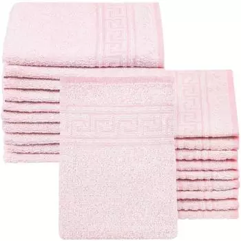 ZOLLNER Waschlappen 20er-Set rosa, 16x22cm, 70% Baumwolle 30% Polyester