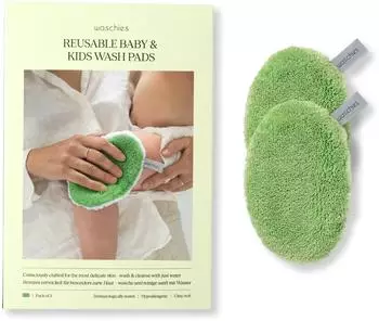 Waschies Waschpads für Babys & Kinder, grün, 2er-Set