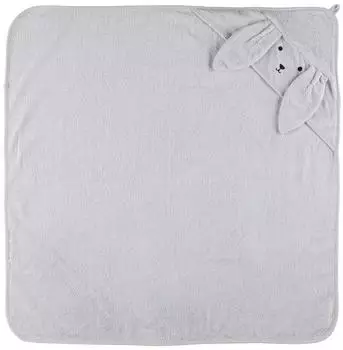 Gerster BUNNY Kinder-Kapuzenhandtuch grau, Baumwolle, 80x80cm