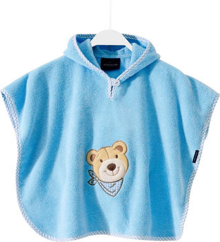 Morgenstern Badeponcho Luxus Bär blau