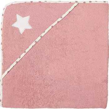 Erwin Müller Walk-Frottier Kapuzenbadetuch 140x140cm - rosa weiß