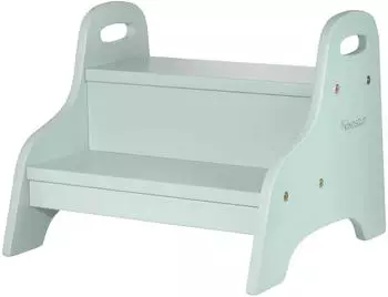 Kindsgut Schemel aus Holz aquamarin