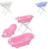 Lorelli Babybadewannen-Set 88 cm mit Ständer und Ablauf rosa