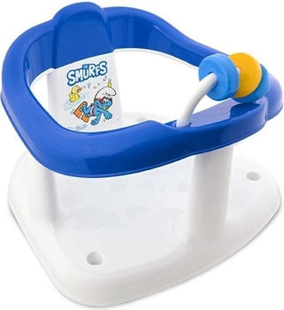 Lorelli Baby-Badesitz Smurfs Badering, Motorikschleife, hohe Rückenlehne blau