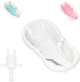 Lorelli Babywannennetz Turtle, Kunststoff Clips, Badewanneneinsatz, ab Geburt wei&szlig;