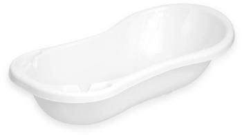 Lorelli Baby Badewanne 100 cm mit Ablagefächern, anatomische Form, Kunststoff in weiß