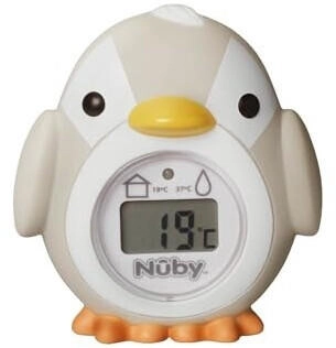 Nuby Penguin shaped baby bath Digital thermometer - Easy to read screen - BPA free - Gray - Suitable from 0 months