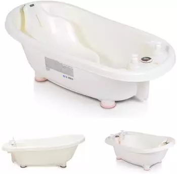 Moni Bubble Babybadewannen-Set mit Thermometer, Sitz, rosa (106286)