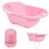 Moni Lilly Babybadewanne platzsparend mit Wasserablauf, rosa (106017)