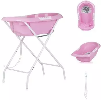 Chipolino Noemi Babybadewanne mit klappbarem St&auml;nder, rosa (VKNOE0243PI)