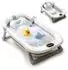 Relaxdays Faltbare Babybadewanne mit Kissen, bis 30kg, 20x78x50cm (creme/grau)