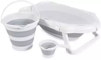 Cangaroo Hawaii Badewannen-Set 4-teilig, faltbar, grau (109371)