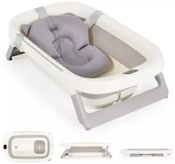 Cangaroo Morea Babybadewanne 81cm, faltbar, eingebautes Thermometer, grau (110892)