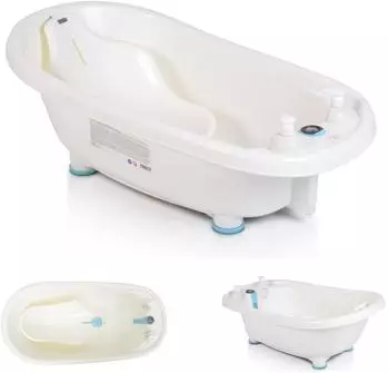 Moni Bubble Baby-Badewannen-Set mit Thermometer, Sitz und Spendern, blau (106287)