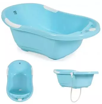 Moni Lilly Babybadewanne mit Wasserablauf, blau (106018)
