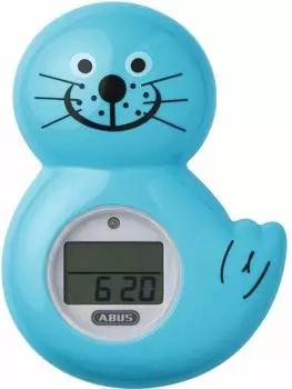 ABUS Robbi Badethermometer mit Digitalanzeige und Alarm, blau (73157)