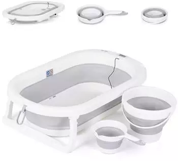 Chipolino Spa faltbare Babybadewanne mit Thermometer, grau (VKBSP0251GY)