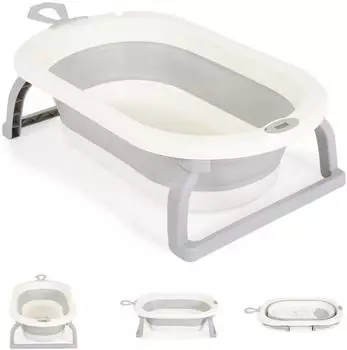 Cangaroo Terra faltbare Babybadewanne mit Digitalthermometer, 87cm, grau (110282)