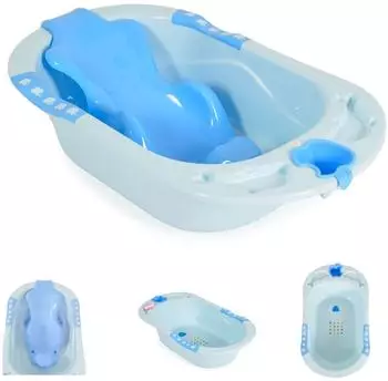 Cangaroo Larissa Babybadewanne 89cm, herausnehmbarer Badesitz, blau (110191)
