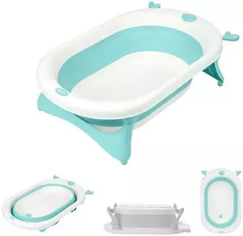 KIKKABOO Foldy faltbare Babybadewanne mit Wasserablauf, gr&uuml;n (31402010023)