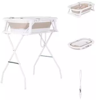 Chipolino Malibu Babybadewannen-Set 78cm, klappbarer St&auml;nder, beige (VKMAL0251BE)