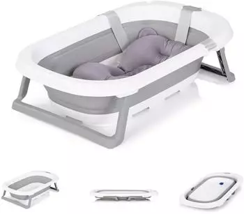 Chipolino Isla Babywanne faltbar mit Badekissen, grau (VKISL0243GY)