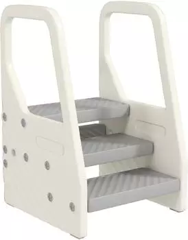 AIYAPLAY Tritthocker 3 Stufen h&ouml;henverstellbar, Kunststoff, grau (42x65.5x43cm)