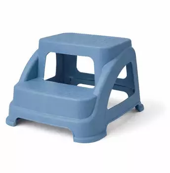 Mojawo Zweistufiger Tritthocker, Kunststoff, blau, rutschfest, 28cm (4262500114205)