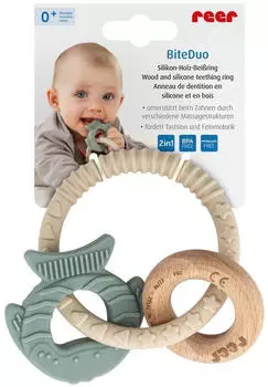 Reer BiteDuo Silikon-Holz-Bei&szlig;ring
