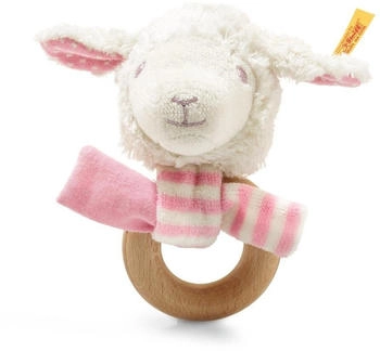 Steiff Liena Lamm Greifring mit Rassel,rosa, 12 cm