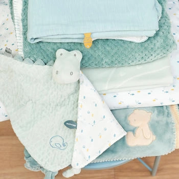 Nattou Large soft toy Romeo the crocodile light blue 65 x 40 cm
