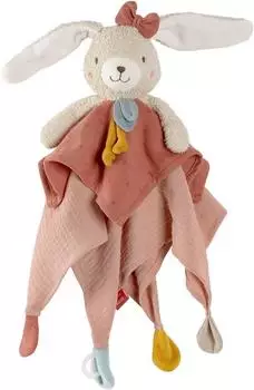 Fehn fehnNATUR Schmusetuch Hase, Bio-Baumwolle, mit Schnullerbefestigung (048070)