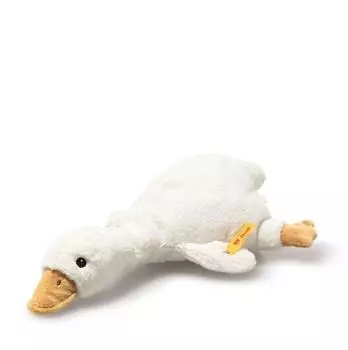 Steiff Gilda Gans Kuscheltier mit Rassel, Pl&uuml;sch, wei&szlig;, 21cm (242854)