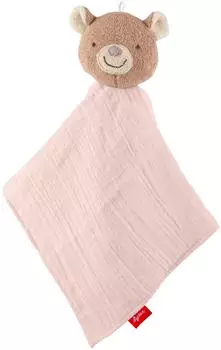 Sigikid sigibaby Schnuffeltuch B&auml;r, Musselin, rosa (31262)