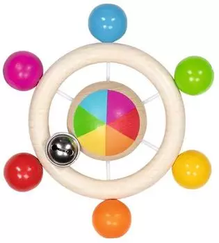Goki Greifling Regenbogenrad mit Gl&ouml;ckchen, Holz (65366)
