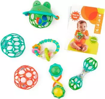 Bright Starts Little Shakers Baby-Rasseln & Bei&szlig;ringe, BPA-frei, 6-tlg. Set (13083)