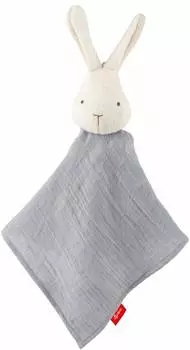 Sigikid sigibaby Schnuffeltuch Hase, Musselin, wei&szlig;/grau (31265)