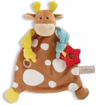 NICI Schmusetuch Kuh 25x25cm beige mit Bei&szlig;ring (48892)