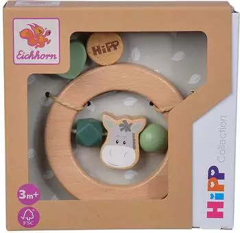 Eichhorn Baby HiPP Ring Greifling, Buchenholz, 10cm (100005874)