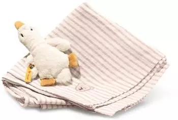 Steiff Gilda Gans Greifling mit Rassel und Spucktuch, Pl&uuml;sch (242960)