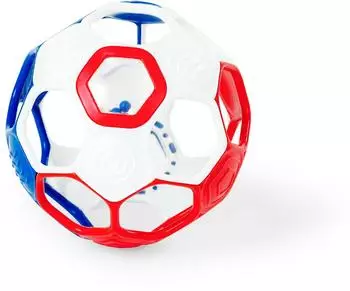 Bright Starts Oball Grippin' Goals Fu&szlig;ball-Rassel rot/wei&szlig;/blau (16922)