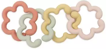 Jollein Babyspielringe Flowers Silikon & Nylon, ab 3 Monaten (580-001-68165)