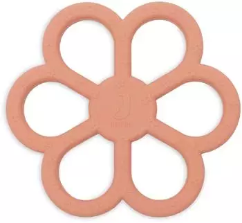 Jollein Beißring Flower Silikon, coral rose (101-007-68184)