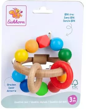 Eichhorn Baby Greifling 3D, Holz & Silikon, ab 3 Monaten (100007805)