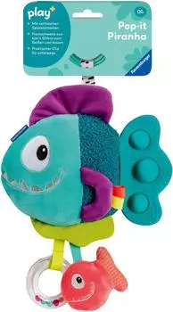Ravensburger Play+ Pop-it Piranha, blau, Greifspielzeug ab 0 Monate