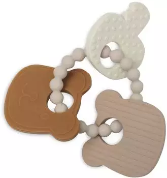 Jollein Bei&szlig;ring Schl&uuml;sselanh&auml;nger Teddy Bear Silikon
