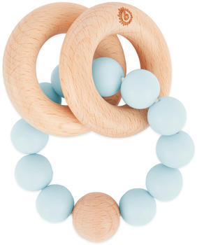Bieco Beißring mit Silikon Perlen blau