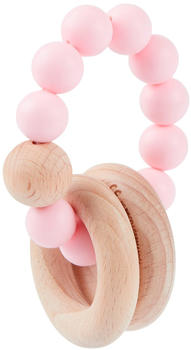 Bieco Beißring mit Silikon Perlen pink